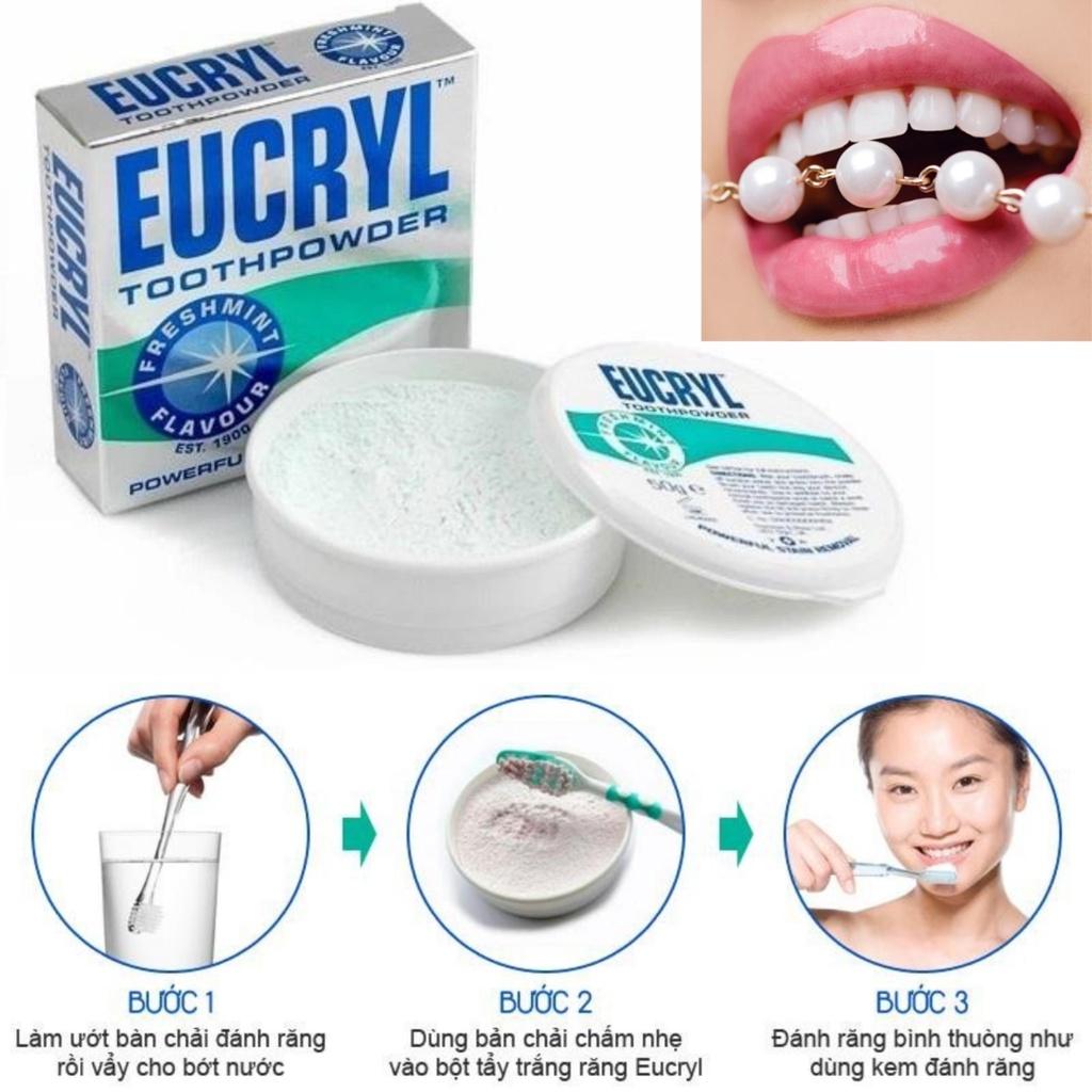 Bột Trắng Răng Bạc Hà Giúp Sạch Miệng , Hơi Thở Thơm Mát Eucryl Toothpower 50g