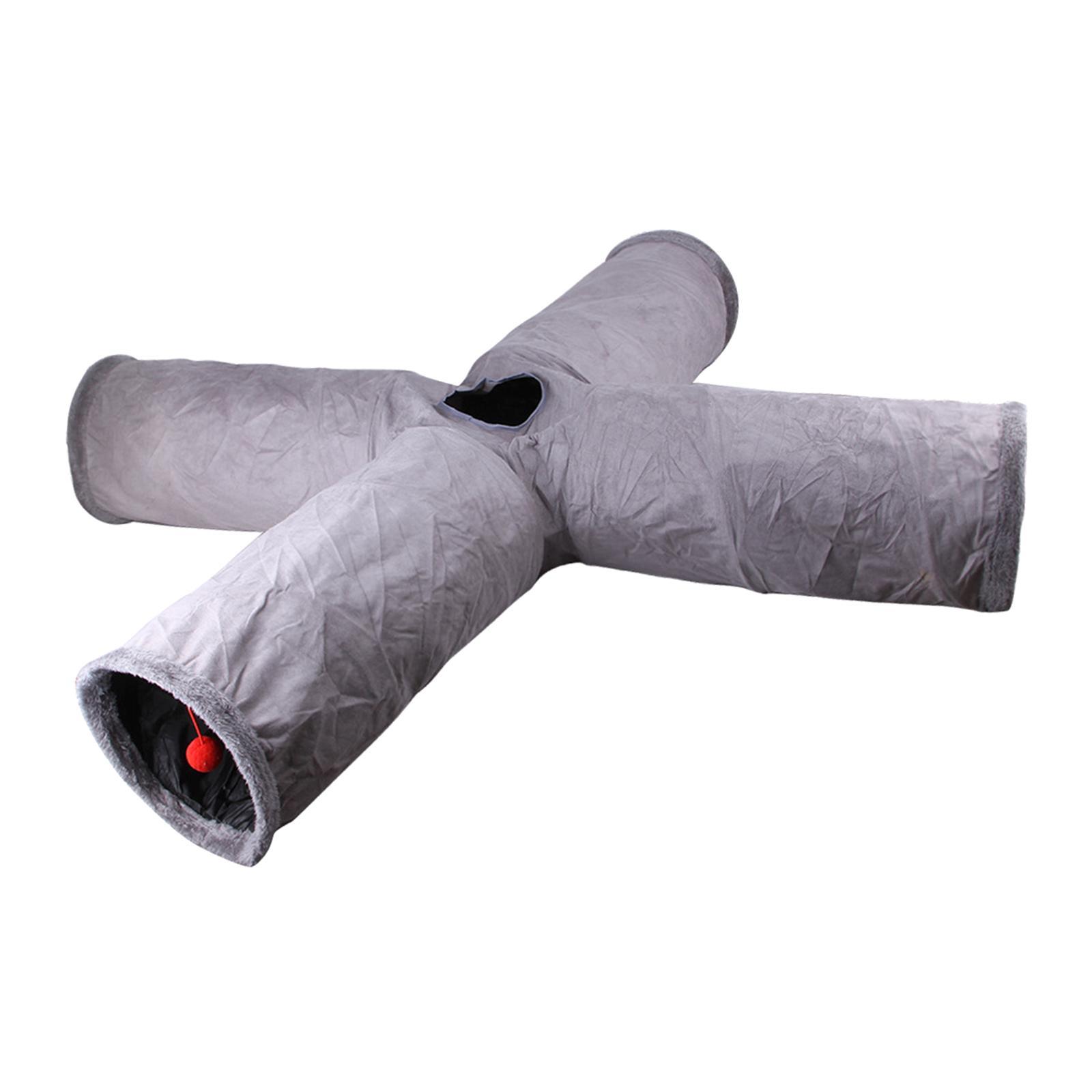 Cat Tunnel Tube for Indoor Cats, Cat Toys 4 Way Collapsible, Kitty Tunnel Cat Pet Toys Peek Hole Toy for Puppy, Kitten, Rabbit