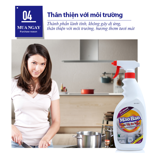 Combo 03 chai Nước Tẩy Đa Năng Mao Bao 600ml