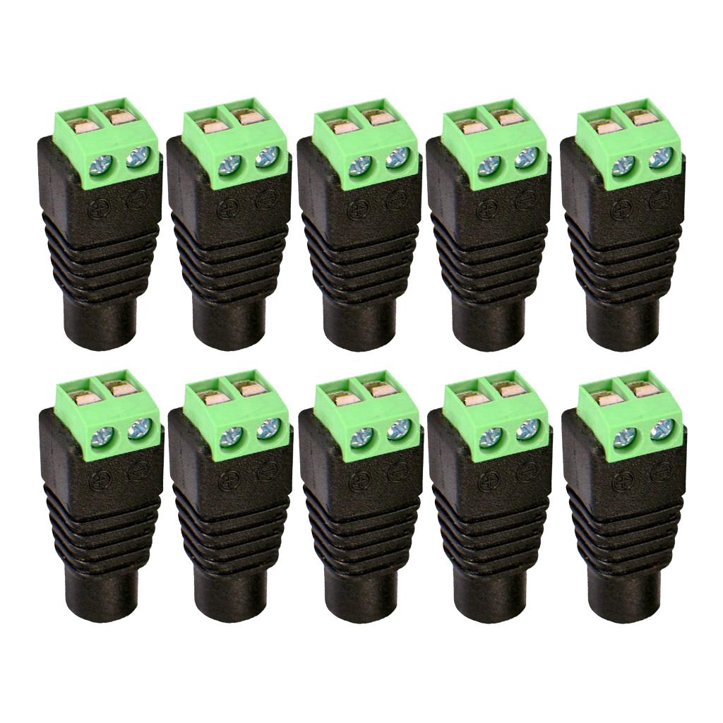 10 12V Nữ DC Jack Cắm Dành Cho Dải Đèn LED 120W Nhiệt Độ Hoạt Động: -50 ° C ~ 68 ° C