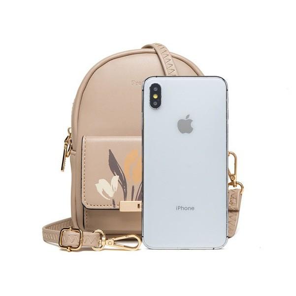 Balo Nữ Mini thời Trang Phối Hoa Cực Xinh Nhỏ Gọn Tiện Lợi Nhiều Ngăn Đựng PS100
