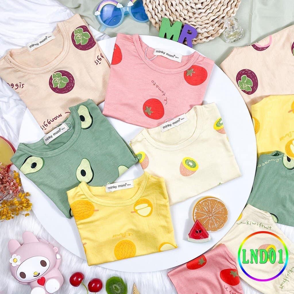 Bộ dài tay thun lạnh Minky Mom trái bơ cho bé trai, bé gái