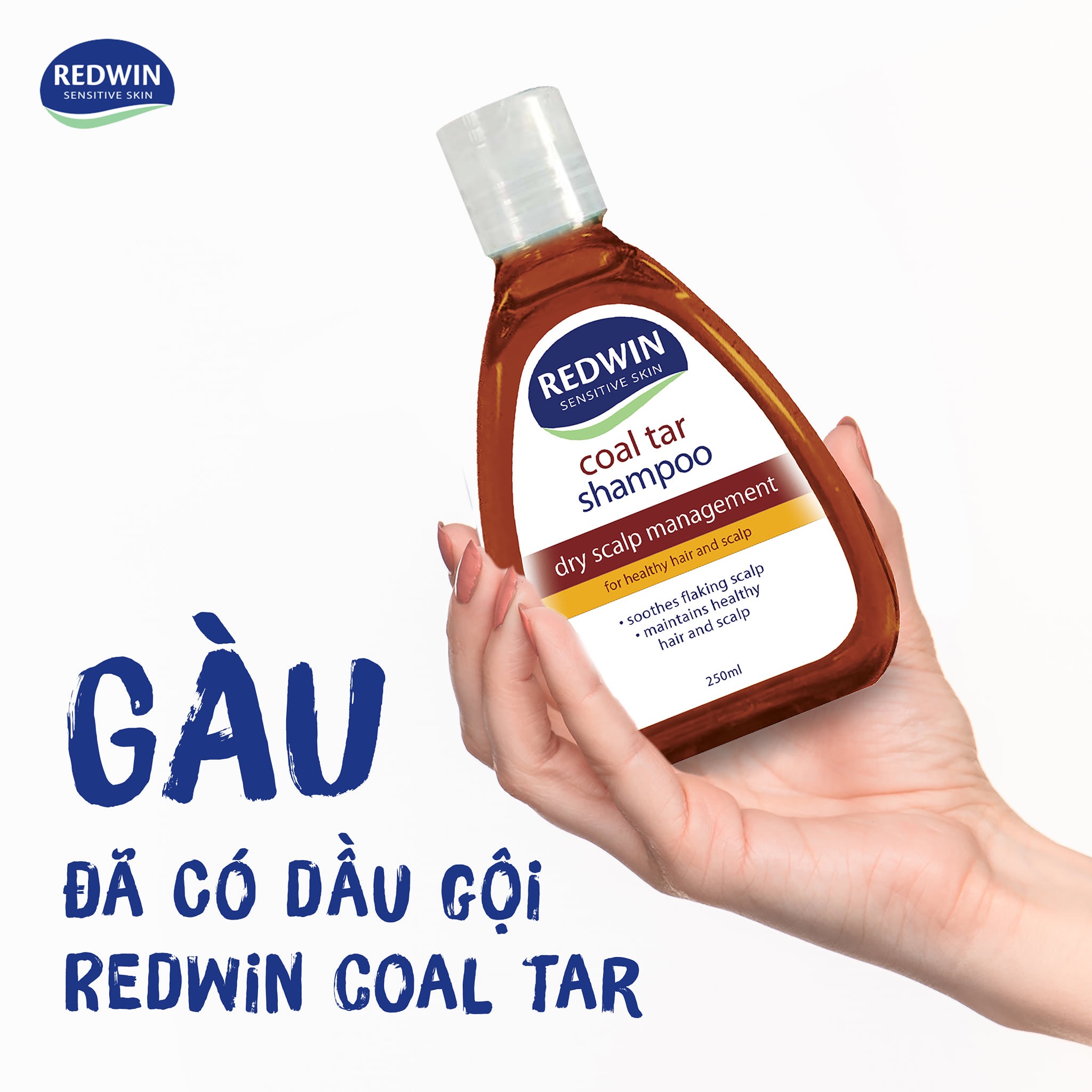 Dầu Gội Redwin Coal Tar Shampoo Kiểm Soát Bã Nhờn và Ngăn Ngừa Gàu 250ml