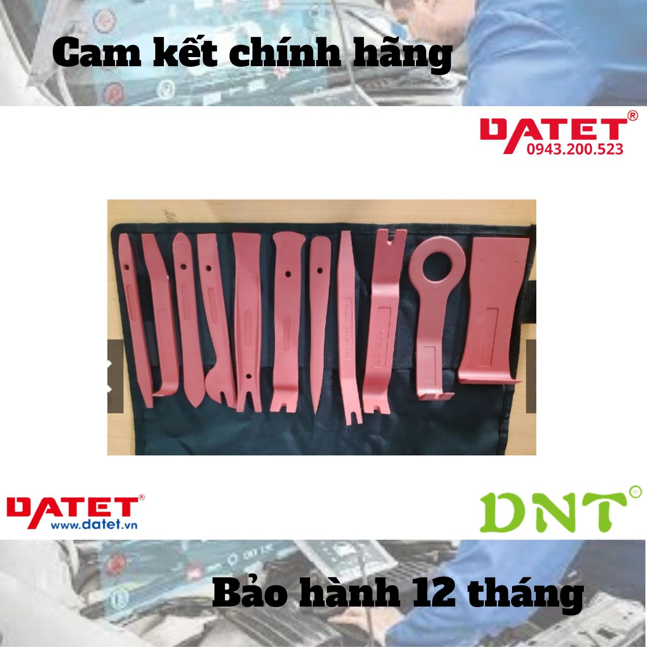 Bộ thanh tháo ốp nhựa nội thất ô tô 11 chi tiết DN-F1011