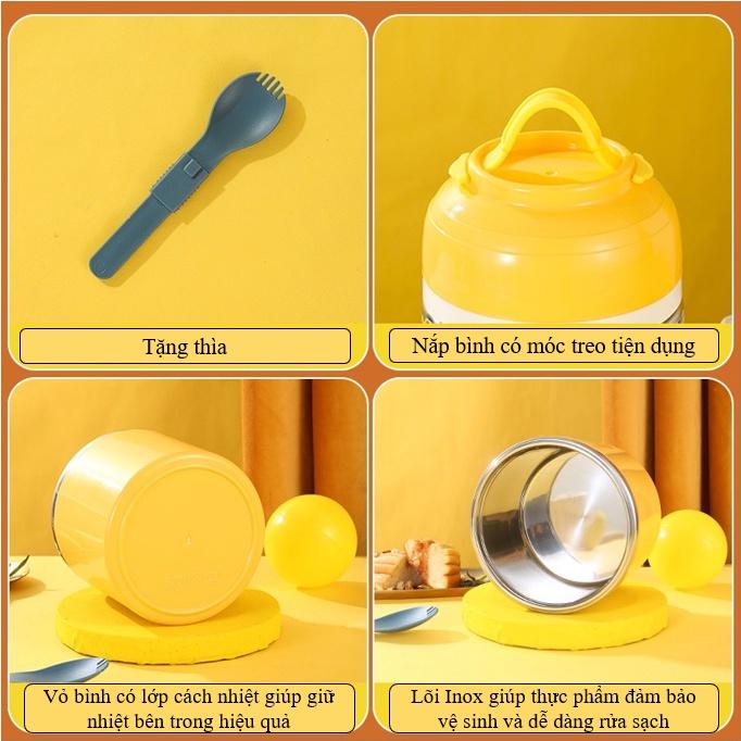 PVN42841 Bình Ủ Giữ Nhiệt Cao Cấp LDuck Vịt Vàng 550ml, Đựng Cơm, Cháo, Giữ Nhiệt 6 - 8 tiếng