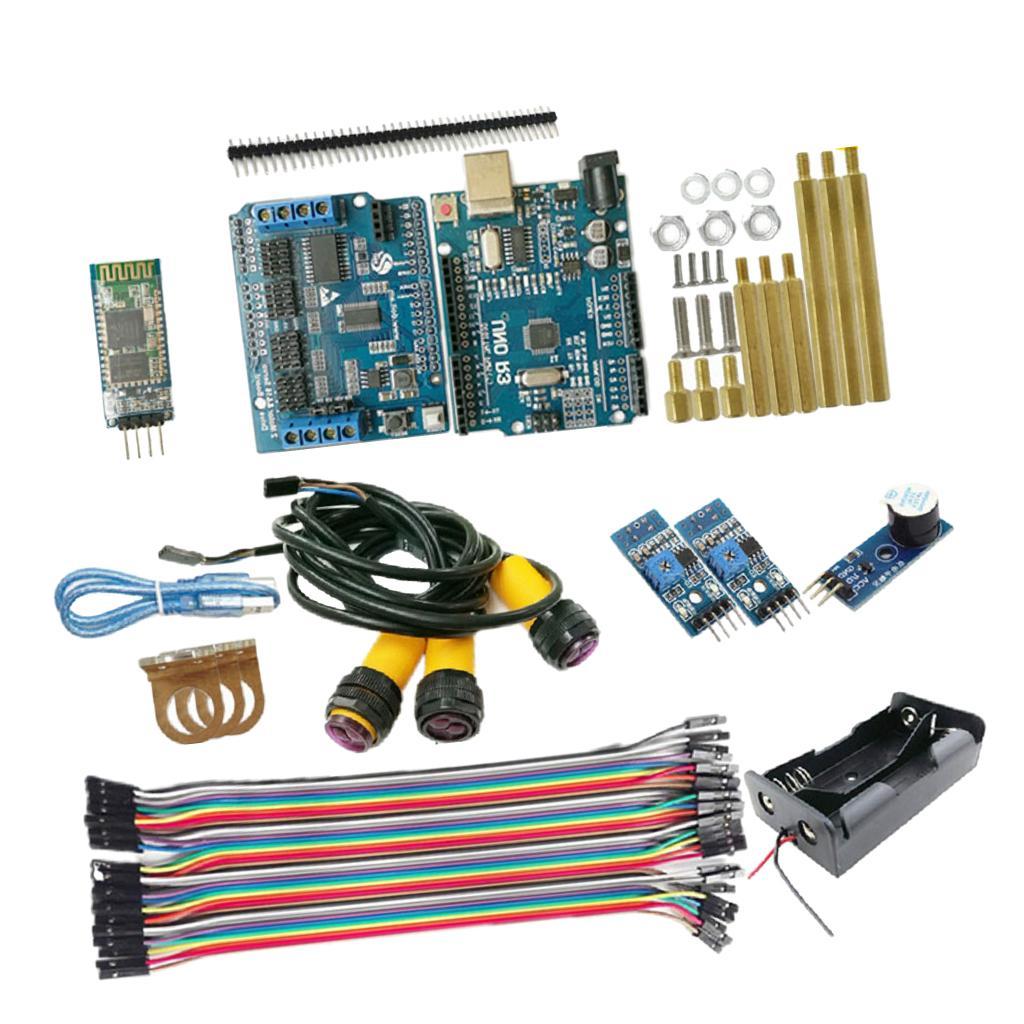 WiFi Control Kit UNO R3 Plate Motor Shield For Obstacle Avoidance Track Uno R3 Starter Kit with All Sensors & Plastic Box for Robotics & Electronics