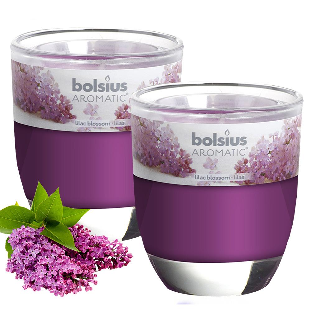 Combo 2 ly nến thơm Bolsius nhập khẩu Châu Âu Lilac Blossom 105g - hoa tử đinh hương