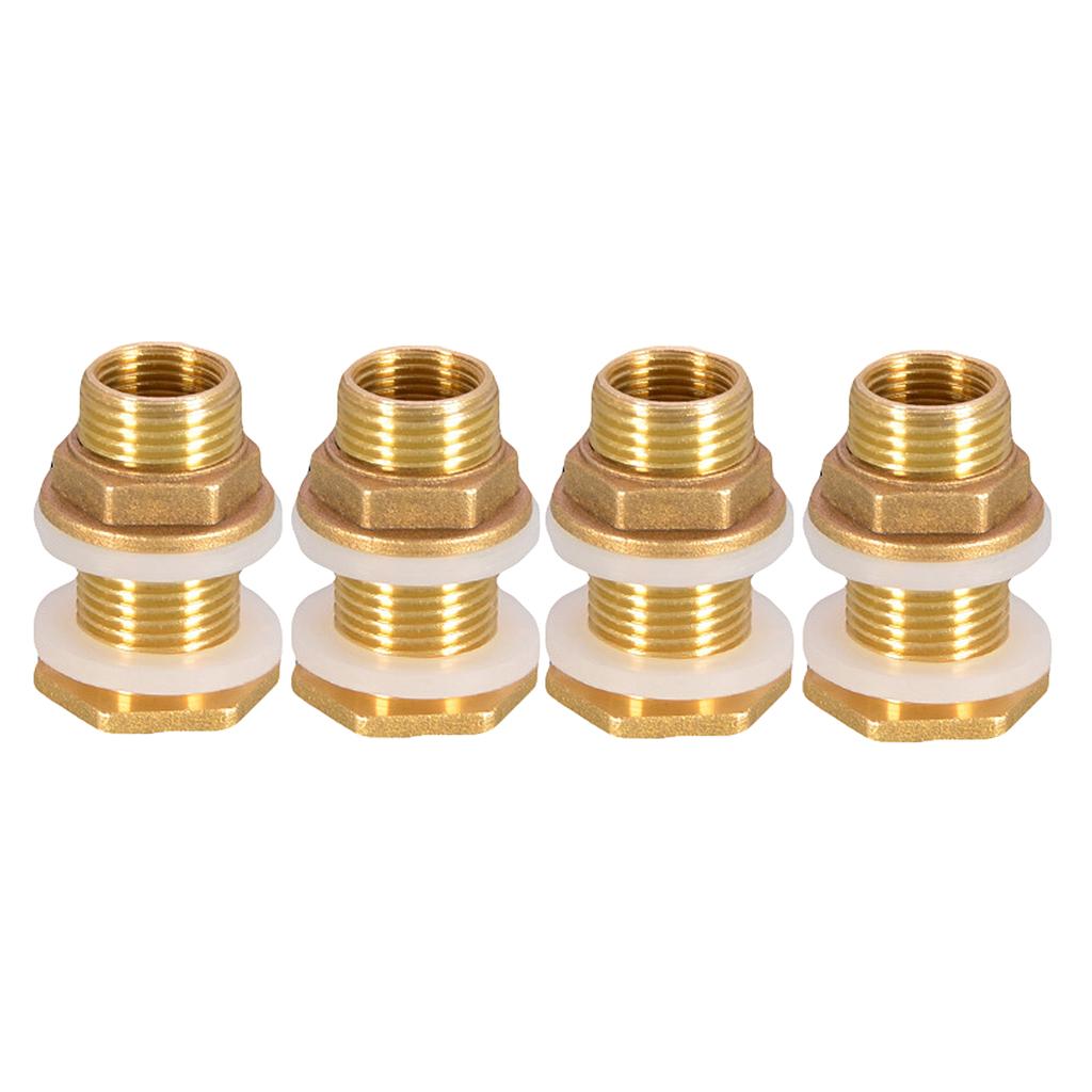 4pcs Solid Brass Water Tank Connector Garden Hose Adapter DN15