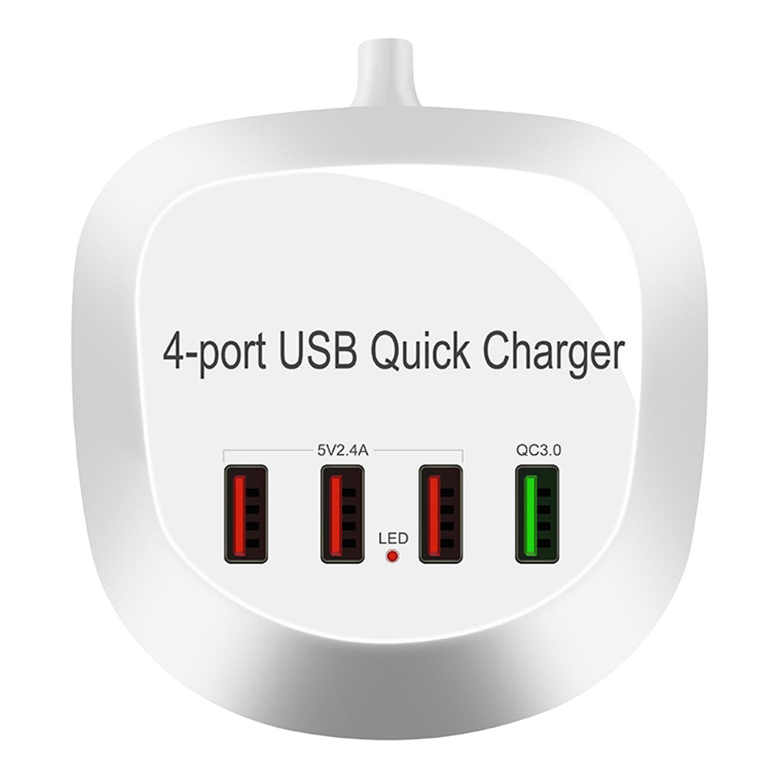 USB Charger Hub with 3.0 4 USB Ports Compact Plug-US