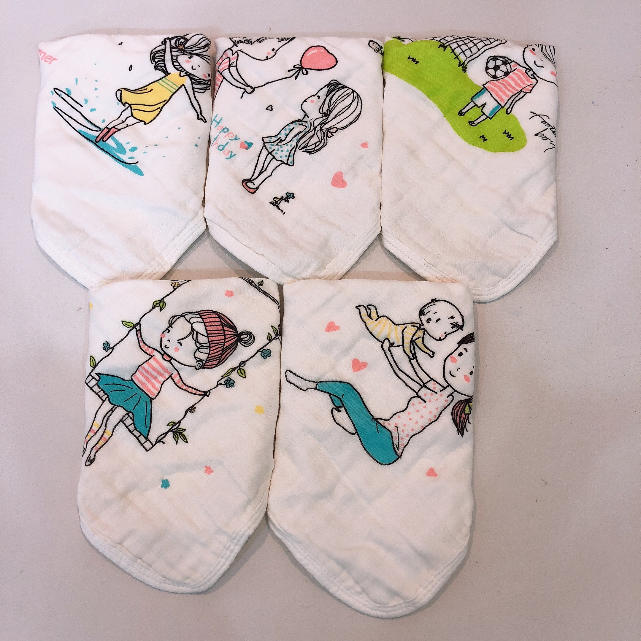 Set 5 khăn mặt siêu thấm mềm cho bé