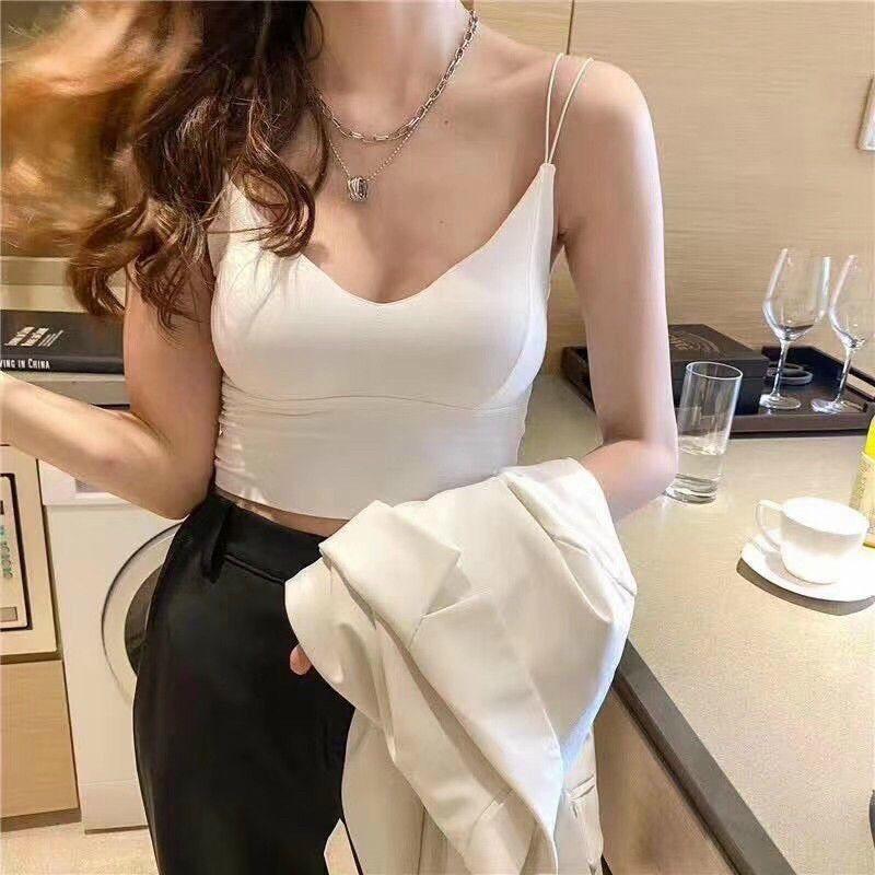 M183. Áo bra su đúc 2 dây croptop, áo nữ kiểu đẹp sang chảnh sẵn đệm ngực siêu hot (có sẵn - miễn ship)