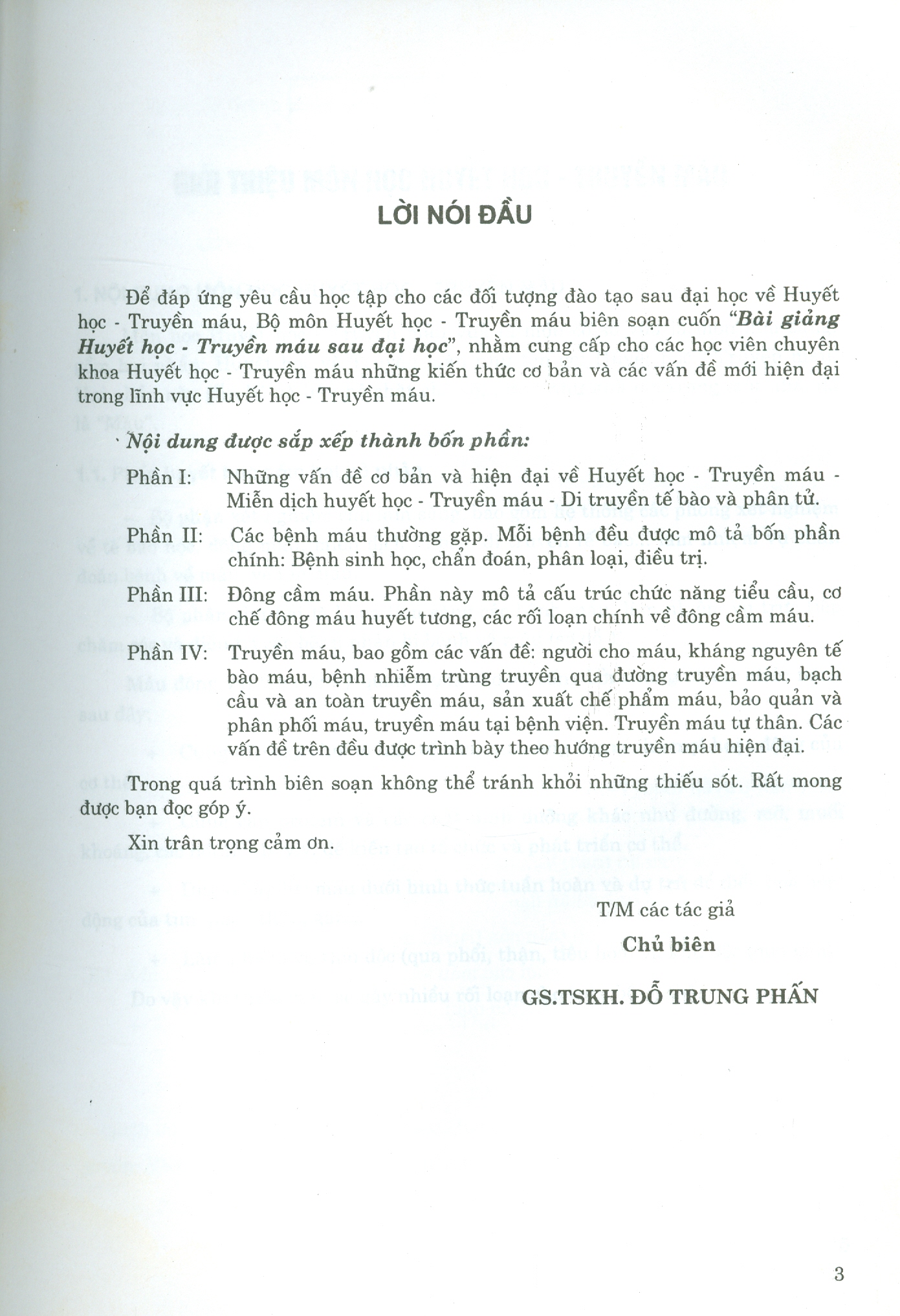 Bài Giảng Huyết Học - Truyền Máu (Sau Đại Học) (Tái bản lần thứ hai có sửa chữa và bổ sung)