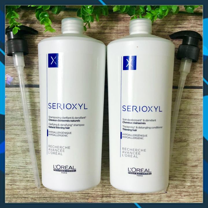 Dầu gội L'oreal Serioxyl GlucoBoost Natural Noticeably Thinning hair shampoo cho tóc thưa mảnh rụng Step 1 1000ml