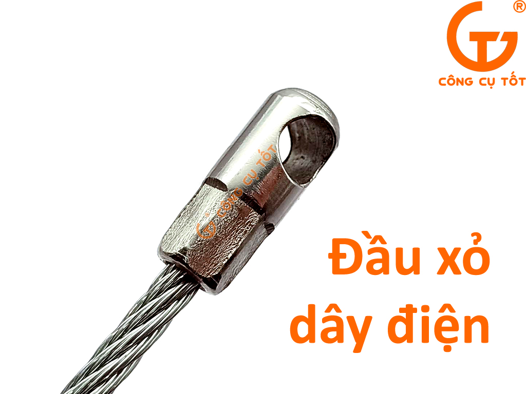 Dây mồi luồn ống sợi cáp trần 4 ly đầu bánh xe dài 25m