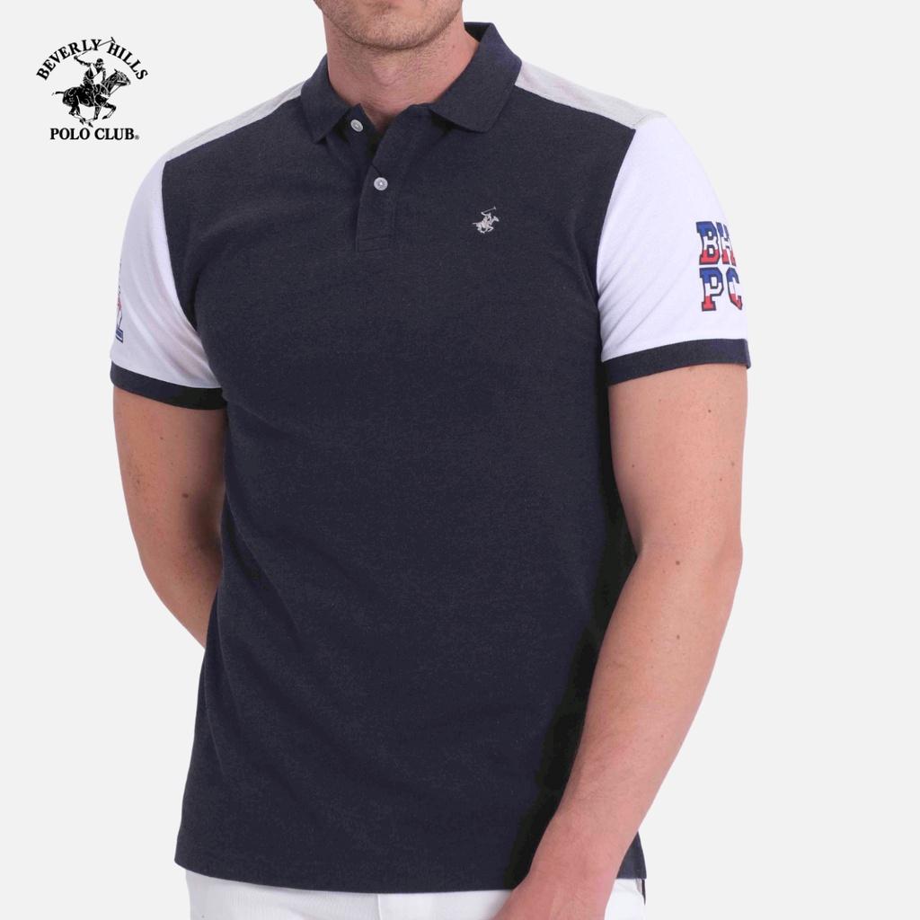 Áo polo Ngắn tay Nam Beverly Hills Polo Club Slimfit Xanh melange đậm DBM- PMSSS20TL069