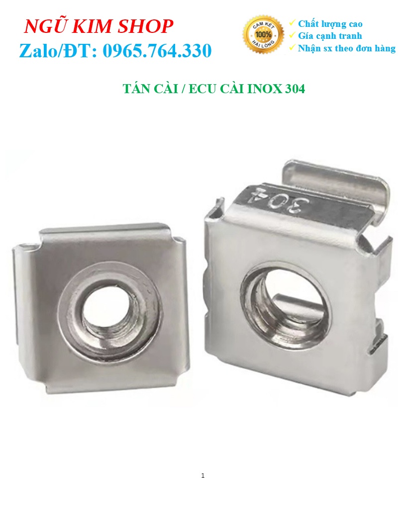 TÁN CÀI _ ECU CÀI M5, M6, M8 INOX 304