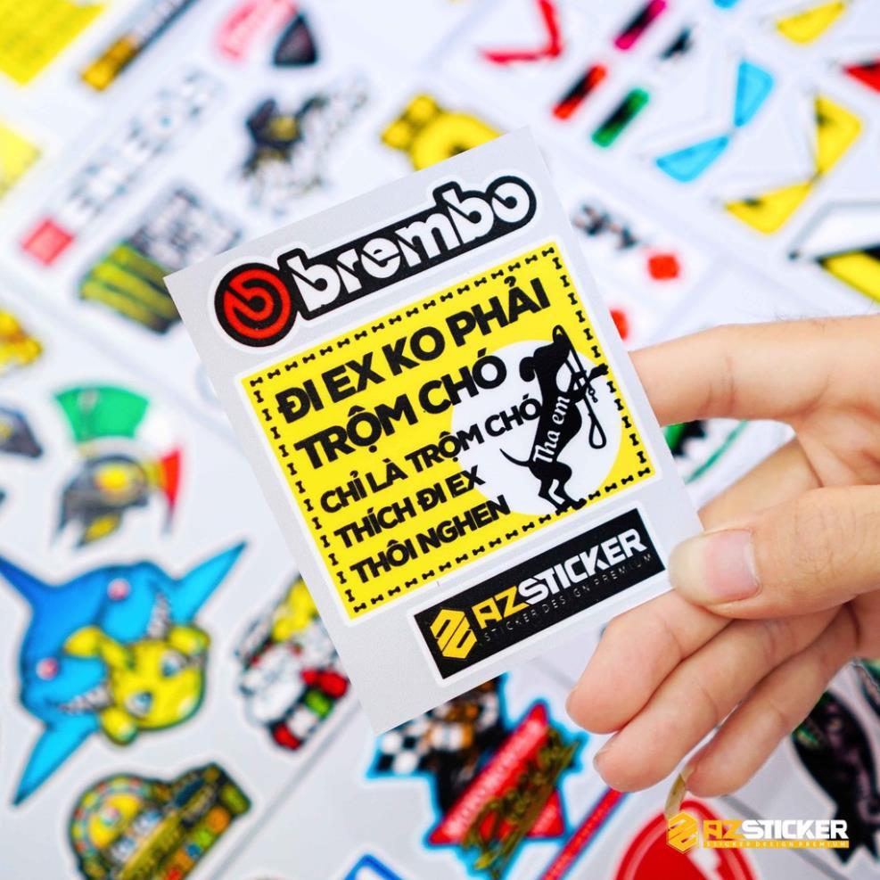 Sticker Tem Xe Chế | Dán Nón Bảo Hiêm, Điện Thoại, Laptop, Bình Nước...Chống Nước, Chống Bay Màu