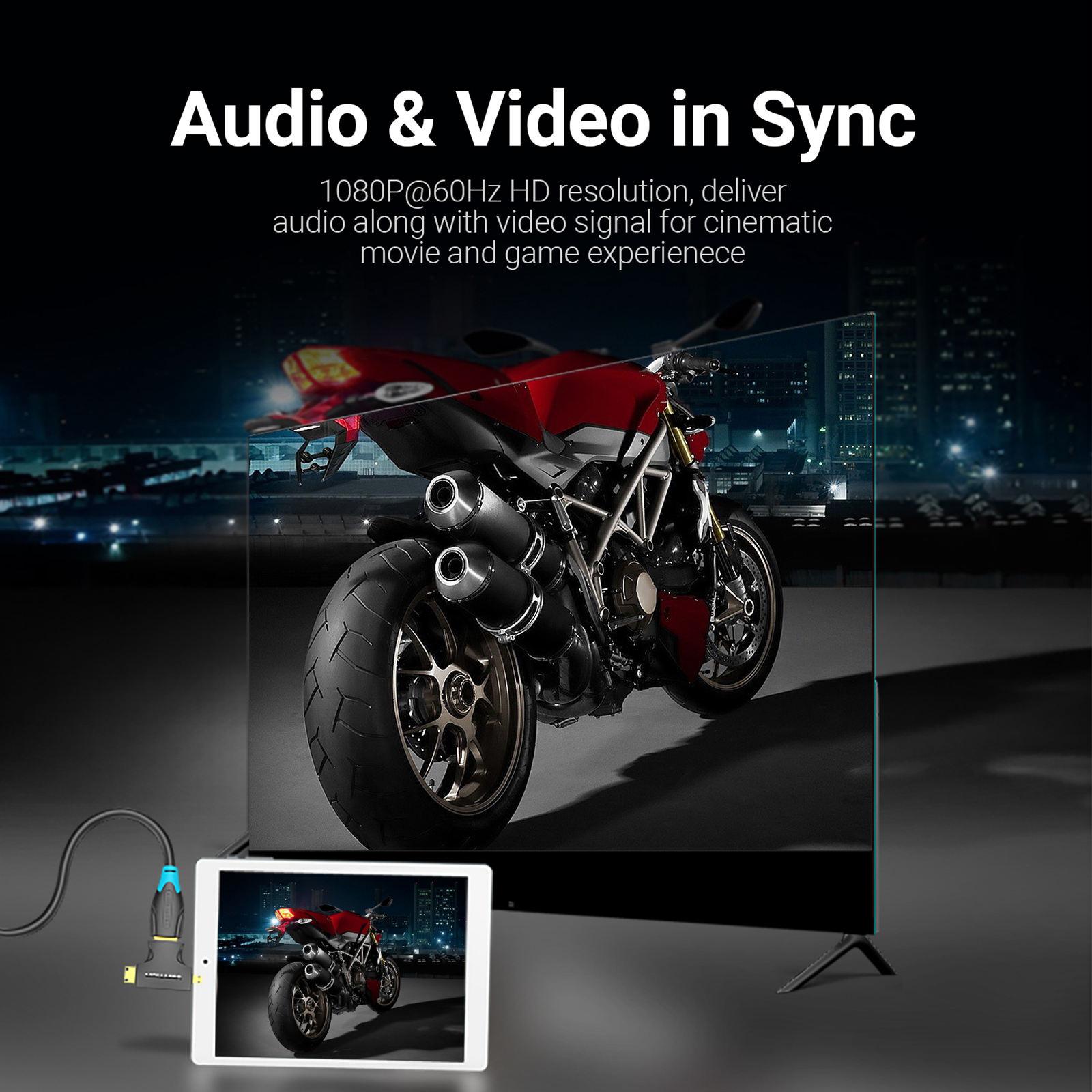 2 in 1 Mini HDMI & Micro HDMI Male to HDMI Adapter for Tablet Camera DSLR