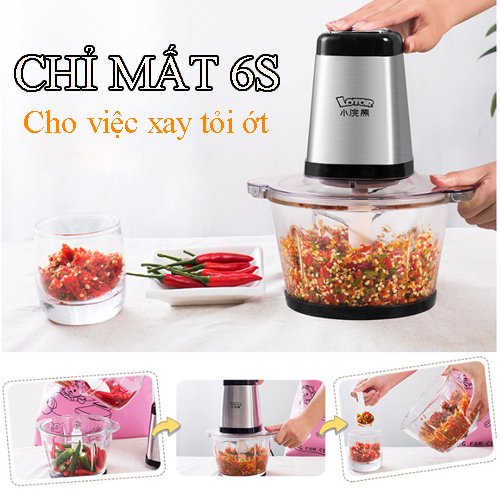 Máy xay thịt đa năng Lotor cao cấp, máy xay mini với 2 lưỡi dao kép, máy xay thịt gia đình- Hàng chính hãng