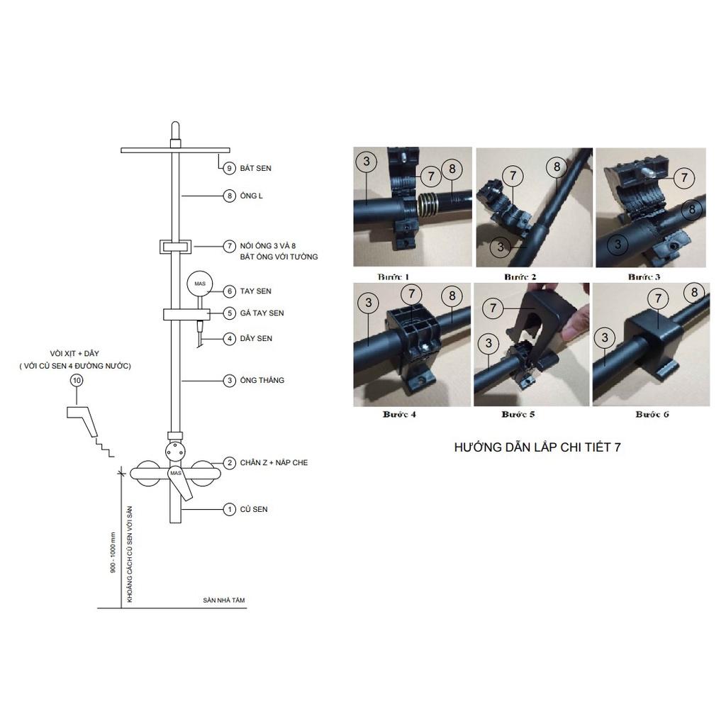 Sen cây tắm đứng nóng lạnh MAS giá rẻ