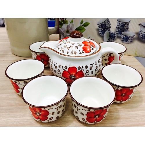 Bộ Ấm Trà Hoa Văn Cổ Nhật Bản