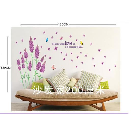 Decal trang trí hoa LAVANDER tím