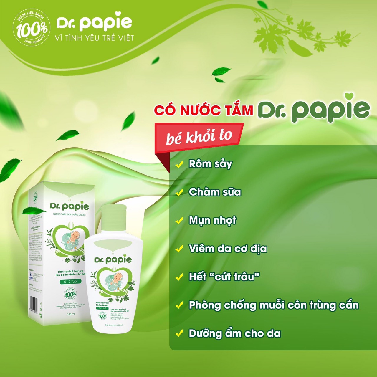 Nước Tắm Gội Thảo Dược Dr Papie