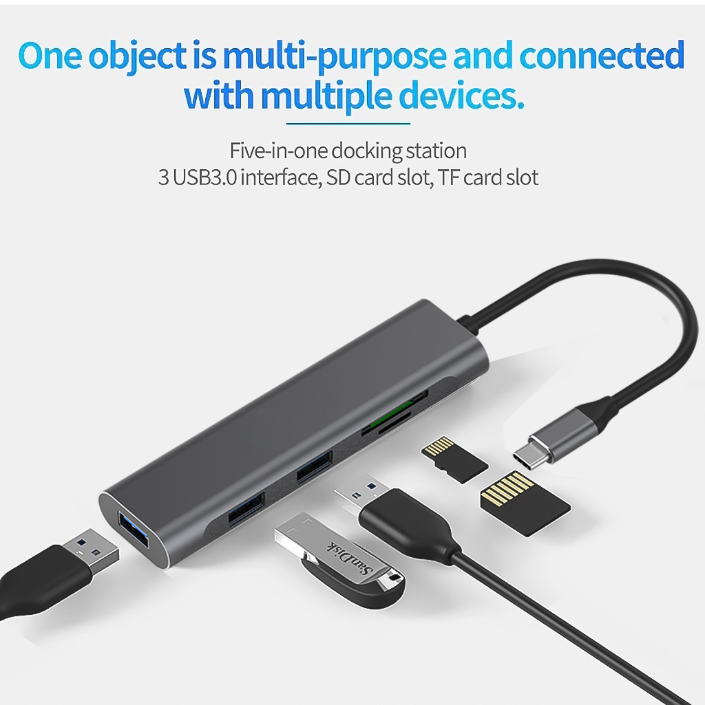 Vinetteam Hub USB TYPE-C 8 Cổng HDMI 4K 60Hz/ USB 3.0/ TF/ SD/ RJ45 100Mbps Dành Cho Macbook, PC Và Devices - Hàng Chính Hãng