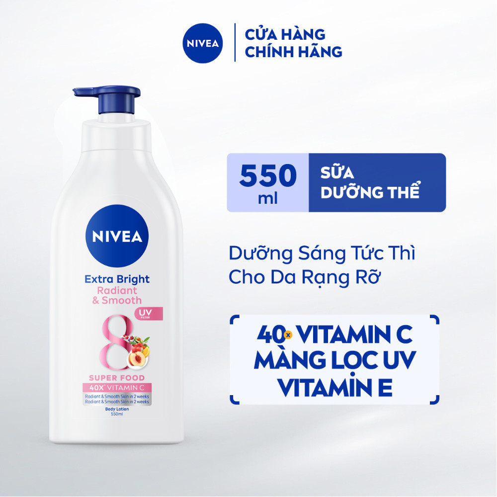 (B2B) Sữa Dưỡng Thể NIVEA 8 Super Foods Dưỡng Sáng Da | Mịn Da (550 ml) - 98924