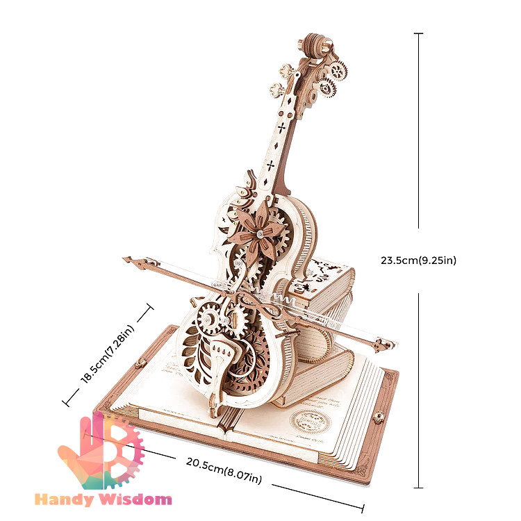 Mô hình hộp nhạc gỗ - Đàn Cello - Robotime Magic Cello AMK63