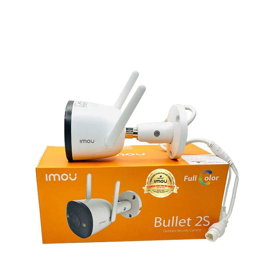 Camera IMOU Bullet 2S, Camera Ngoài Trời, Khẩu độ lớn F1.0, Chống nước IP67, Chuẩn nén H265, Theo dõi chuyển động, Quay Màu ban đêm - Hãng Chính Hãng