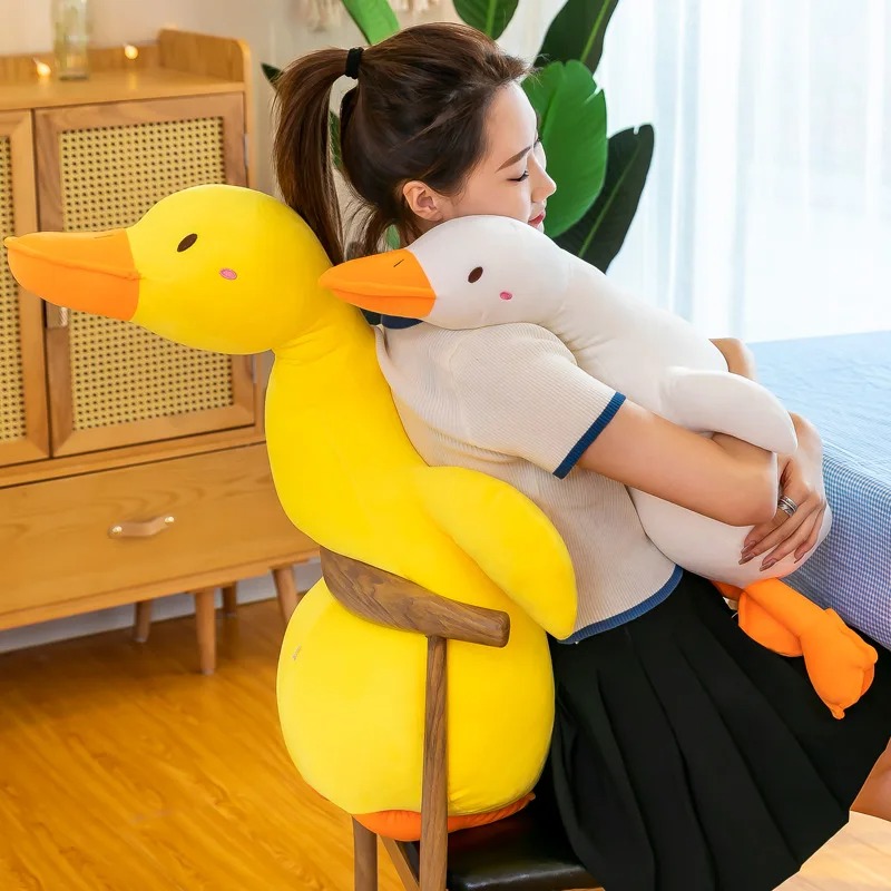 Thú nhồi bông vịt trầm cảm vàng dễ thương - Size từ 70cm đến 1m6 - Quà tặng gấu bông vịt vàng cute