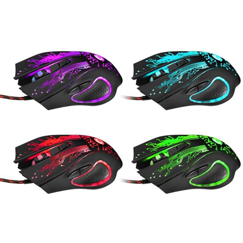 Chuột Chơi Game Có Dây Cổng USB Chuột Chơi Game 3200DPI 6 Nút Quang Chuyên Nghiệp Pro Chuột Game Thủ Máy Tính Chuột Cho Máy Tính laptop Chơi Game