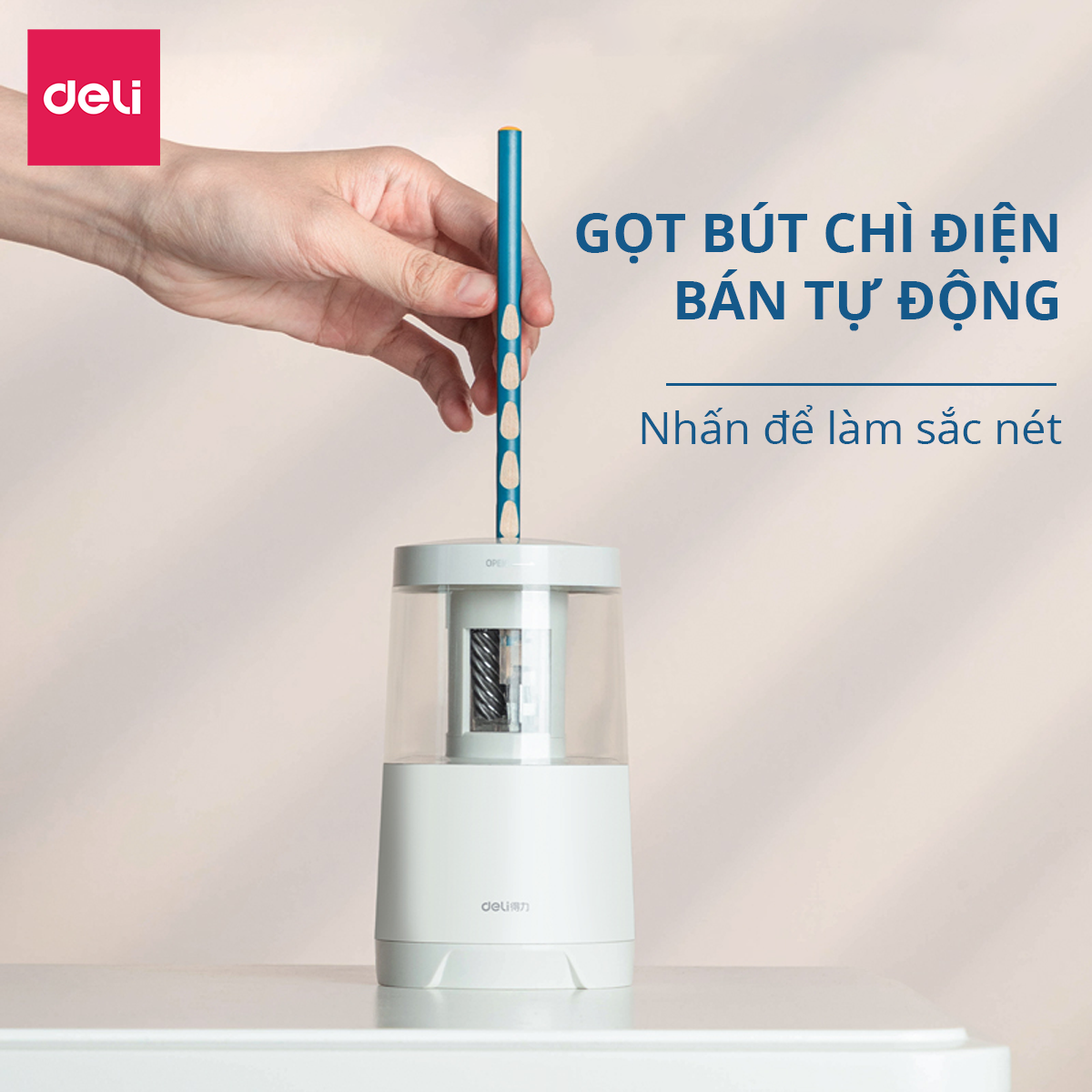 Gọt Bút Chì Điện Tự Động Deli - 1 Chiếc - 502
