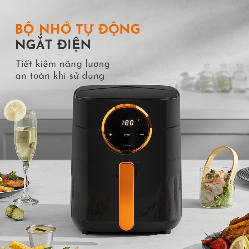 Nồi chiên không dầu GAABOR GA-E45A01 màu đen dung tích 4,5 lít công suất 1400W điều khiển cảm ứng - hàng chính hãng