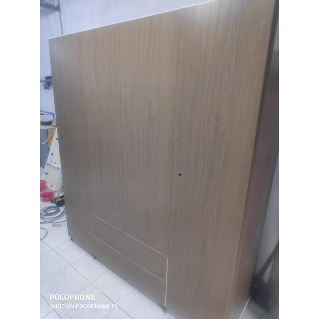 Tủ Nhựa Đài Loan 4 Cánh Màu Sồi Đậm 016