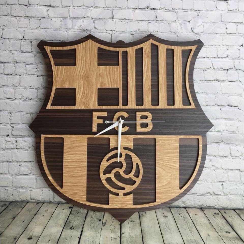 ĐỒNG HỒ GỖ TREO TƯỜNG LOGO BÓNG ĐÁ FCB