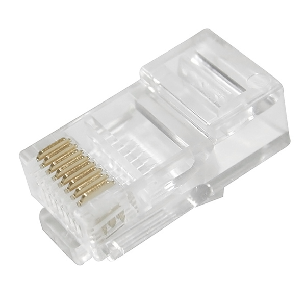 Bộ 100 Đầu Mạng RJ45 Xuyên Thấu Pass Through Và 100 Chụp Mạng Trong Suốt Dùng CAT5, CAT6 - Hàng Chính Hãng