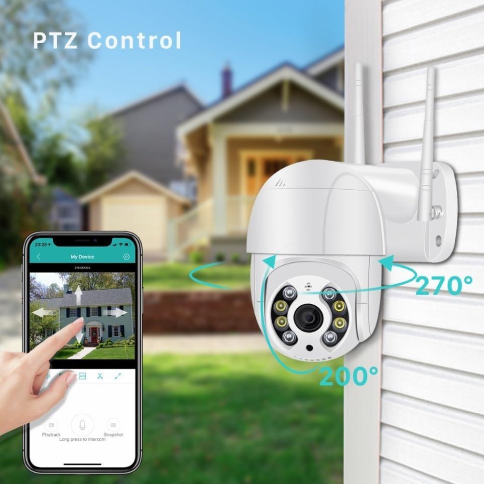 Camera wifi ngoài trời FHD1080p, xoay 360 độ tích hợp báo động,tự theo dõi khi phát hiện chuyển động