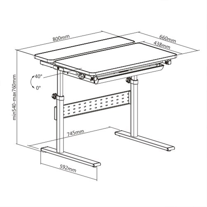 Bàn học tập thông minh cho trẻ em có thể điều chỉnh độ cao BR-E202