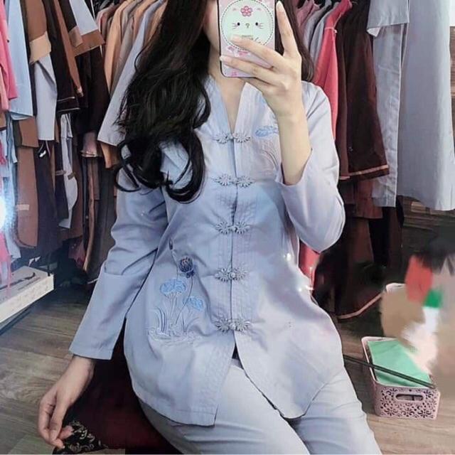 Đồ Lam Đi Chùa # Bà Lai Tim # Đồ Bộ Nữ # Quần Áo Nữ