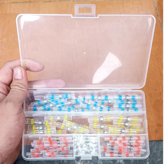 Hộp 100 cút nối dây điện tự hàn chống nước , gen co nhiệt nối dây điện tự hàn thay thế băng dính điện 4 kích thước