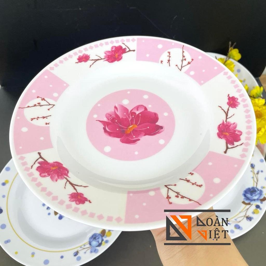 [Combo 5 DĨA CẠN 23 cm] Dĩa MECA CẠN - HÀNG VIỆT NAM CHẤT LƯỢNG CAO, hoa văn sang trọng NHIỀU SIZE , MÀU XANH, HỒNG