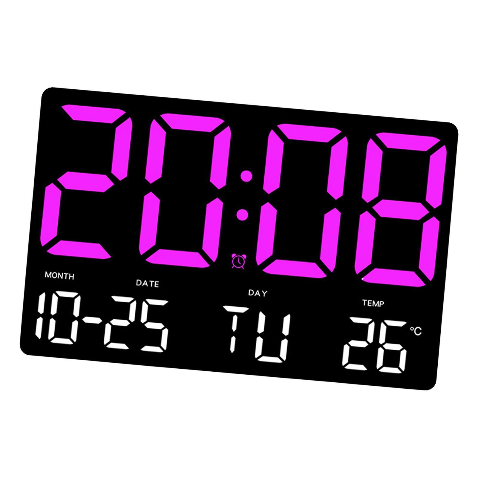Wall Clock Kids Adults LED Display Digital Clock for Home Study Room Bedroom