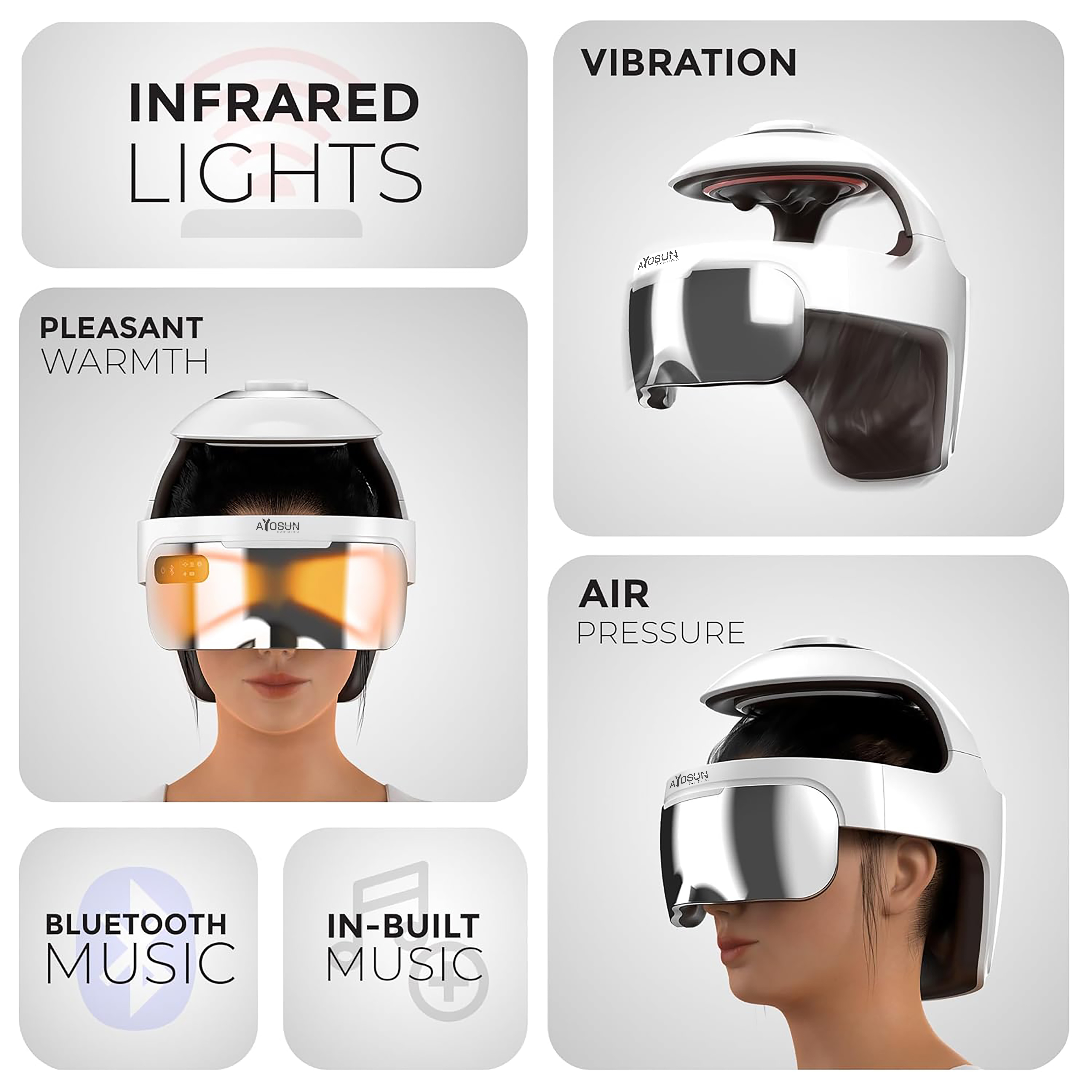 Máy Massage Đầu aYosun PN - J890 chính hãng Pin sạc