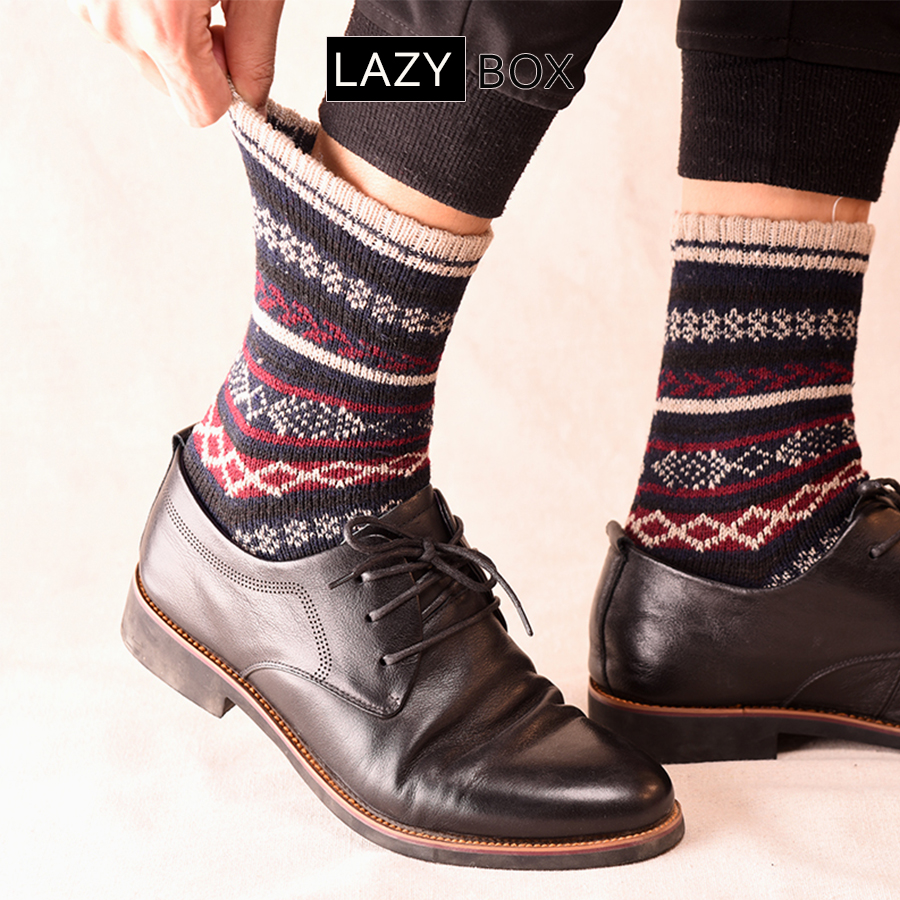 Bộ 5 tất vớ nam đi giày oxford chất liệu len phong cách vintage