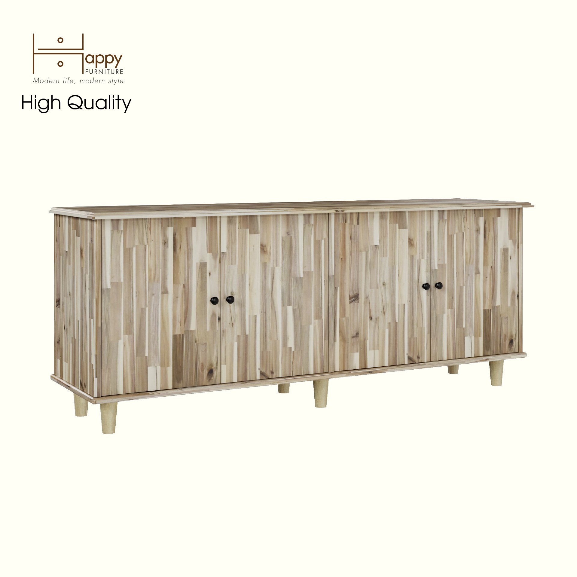 HAPPY FURNITURE , gỗ tự nhiên, Tủ lưu trữ 4 cửa mở - FARAH , TCM_193 , 160cm x 40cm x 64cm