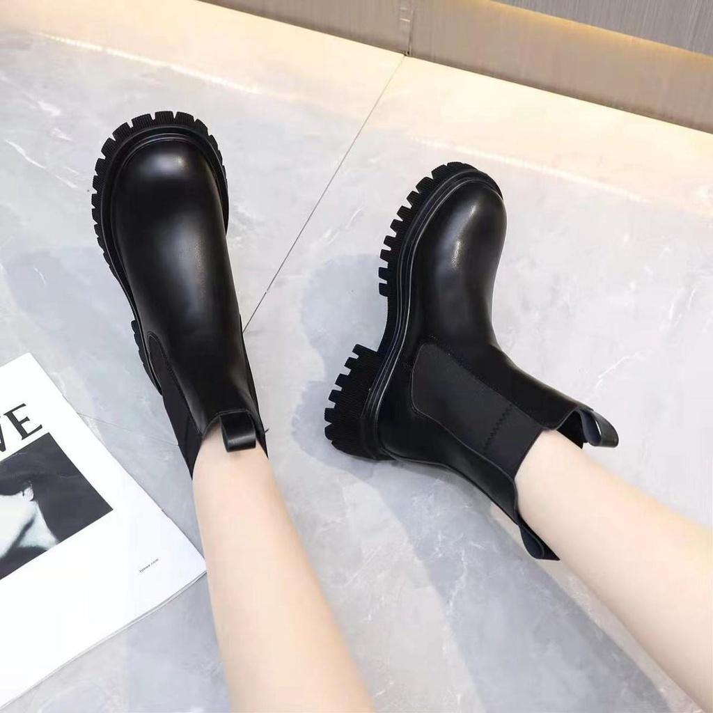 Giày Bốt Martin Da Thật Đế Dày Cổ Thấp Thời Trang Thu Đông 2022 Cho Nữ