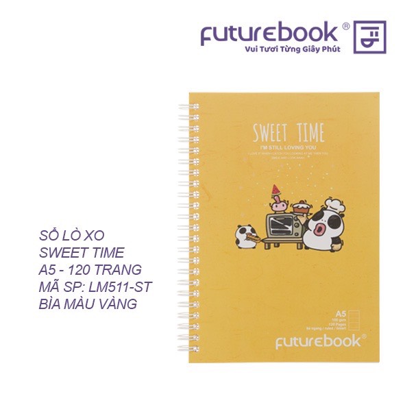 FUTUREBOOK -Sổ Lò Xo Bìa Mềm A5-Dòng Kẻ Ngang-Định Lượng 100GSm-120 Trang. MSP LM511