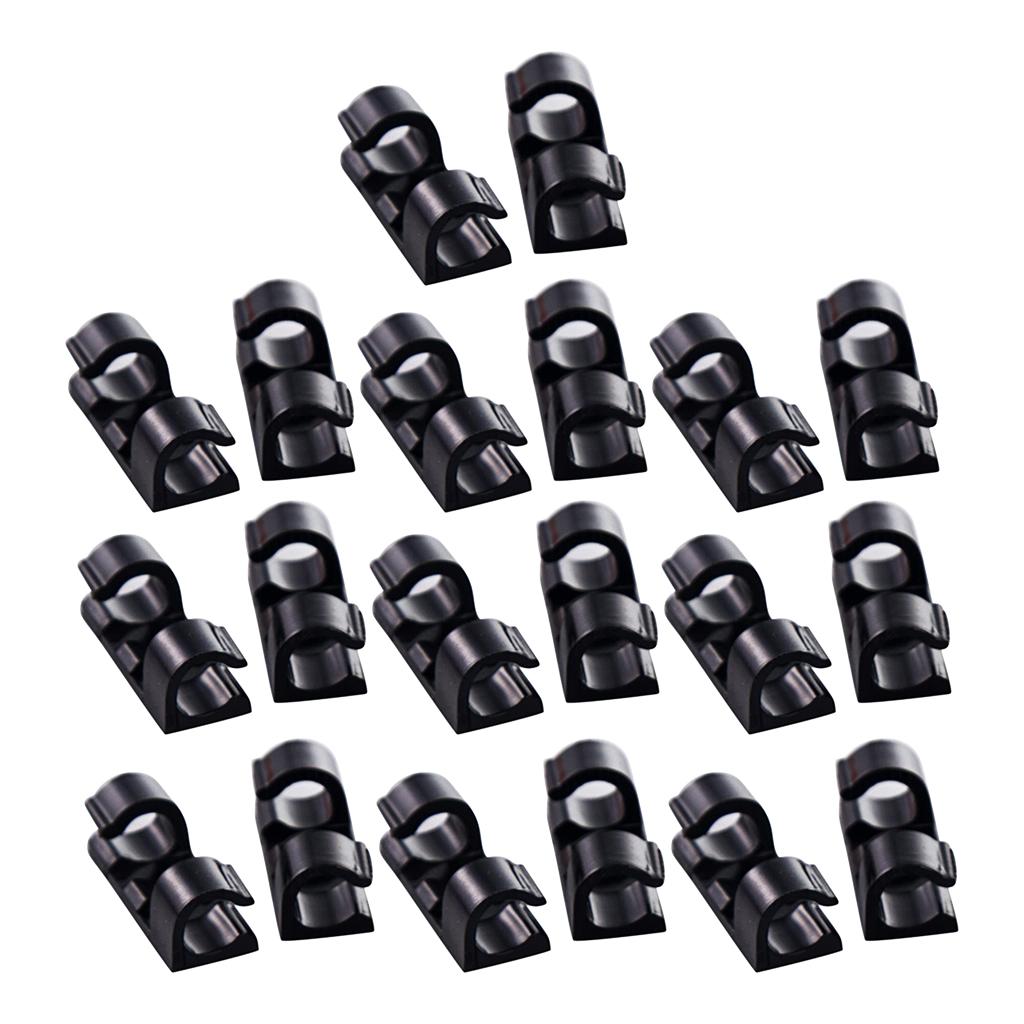 Mount Clip Wire Electrical Cable Clamp Holders Plastic Self-Adhesive 20pcs